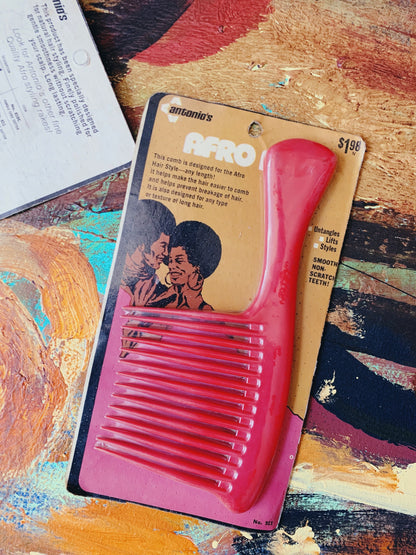Vintage Afro Comb in Original Packaging (1970&